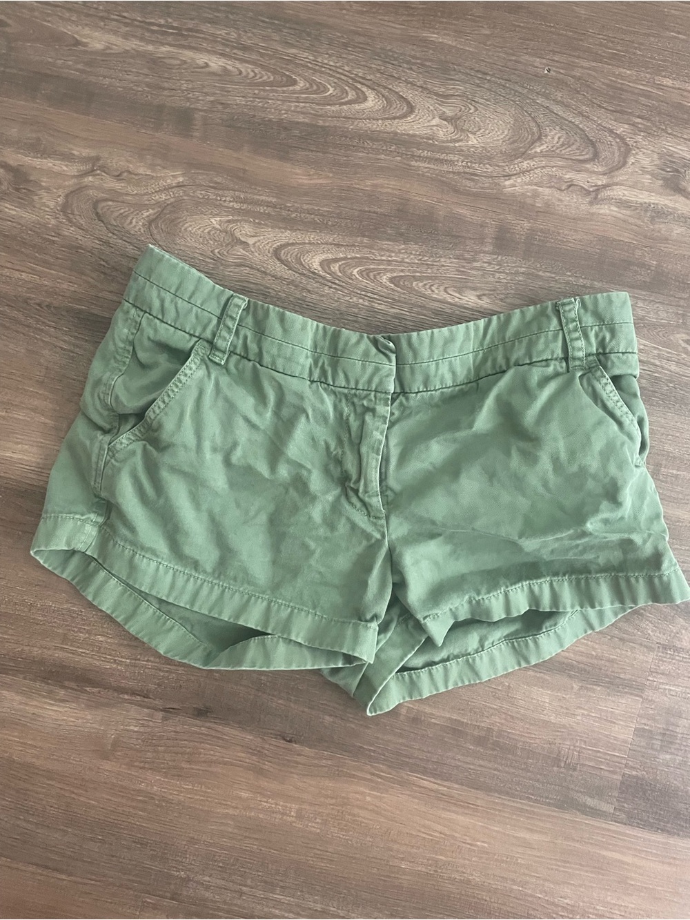J. Crew Dark Green Cotton chino Shorts